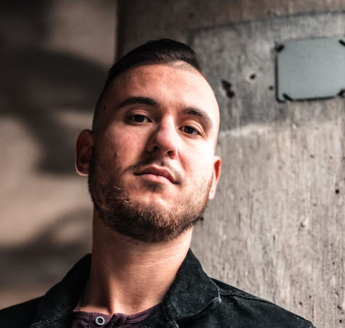 Serious man outdoors